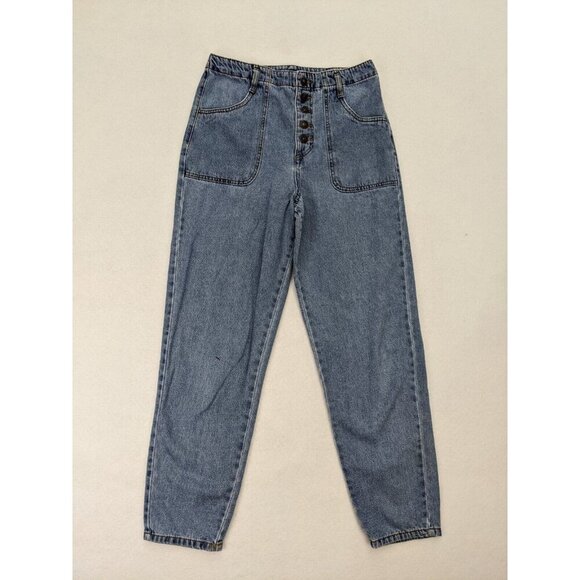 Forever 21 Women's Jeans Size 26 Light Wash High Rise Button-Fly Tapered - Picture 2 of 15